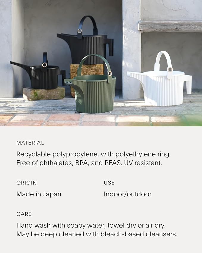 Hachiman Watering Can Set of 2 - Includes Small and Large Plant Watering Can with Widened Spout for Indoor and Outdoor Plants - Hands-Free Filling - Black