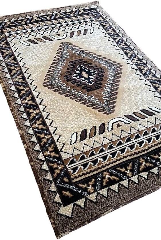 YHSF South West Native American Area Tribal Rug - Berber, 2' x 3'4" | Easy-Clean, Soft & Durable Tribal Rug for Living Room, Bedroom, Kitchen & More - Stain-Proof Runner for Home Decor