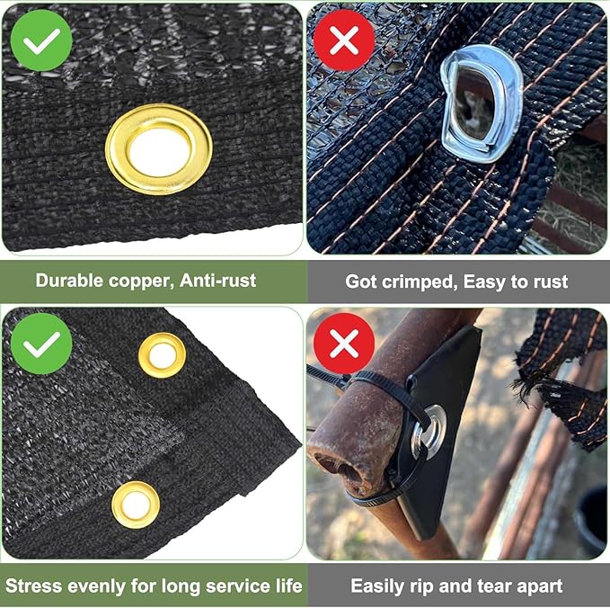 Mklsit Garden Shade Cloth, 40% 12 x 12 FT Resistant Sun Shade Net Mesh Tarp with Reinforced Grommets Outdoor Shade Cloth for Greenhouse, Plants, Tomatoes, Pergola, Patio Sunshade