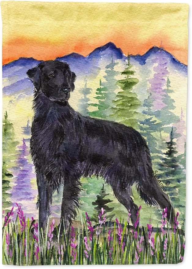 Caroline's Treasures SS8263GF Flat Coated Retriever Garden Flag Mailbox Flag Decorative Yard Flag Banner Outside Patio Artwork Yard Flower Beds, Garden Size, Multicolor