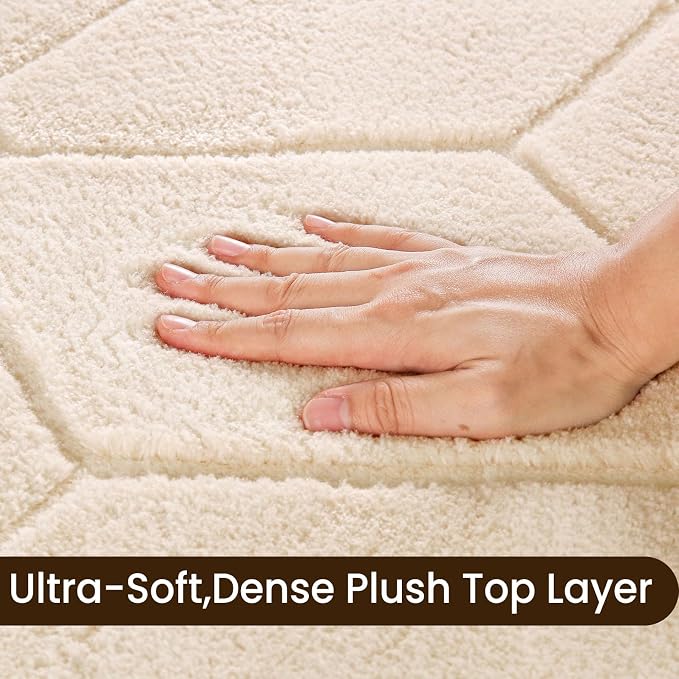 Sour Lemon 8x10 Area Rugs for Living Room Bedroom, Large Carpet White Rug | Washable, Geometric Alfombra Para Salas Modernas, Non Slip Big Soft Thick Fluffy Plush, Memory foam Rug for Kids Playroom