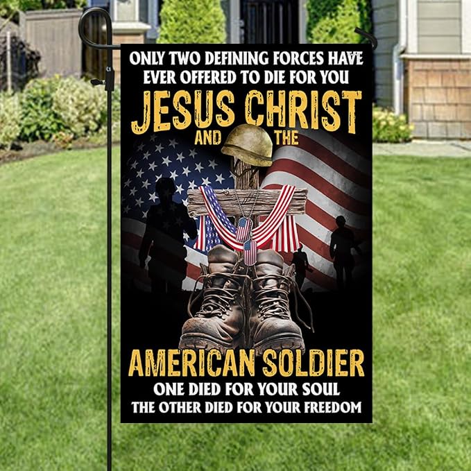 FLAGWIX American Army Veteran Flag - USA Premium Polyester American Garden Flag 12x18 - Patriotic 4th of July Memorial Day Veterans Day Decorations For Home Garden, Decorative Indoor Outdoor Flag