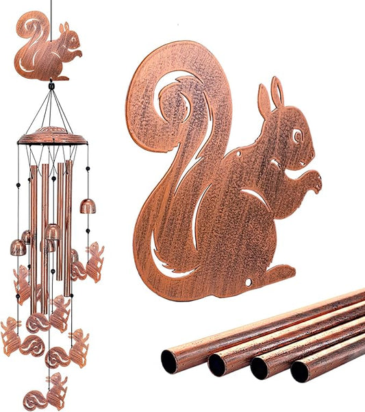 Squirrel Wind Chimes for Outside,Squirrel Gifts for Women Men/Memorial Gift/Birthday Gifts Metal windchimes Outdoors/Indoors,Garden Decor,Patio,Home,Porch,Yard Decorations