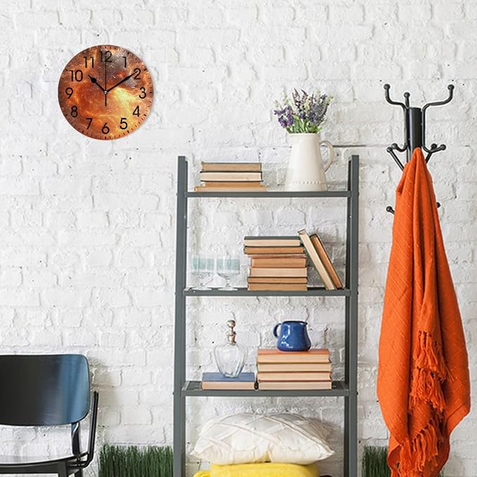 ALAZA Home Decor Fox Magic Stylish Round Acrylic 9.84 Inch Wall Clock Non Ticking Silent Clock Art for Living Room Kitchen Bedroom