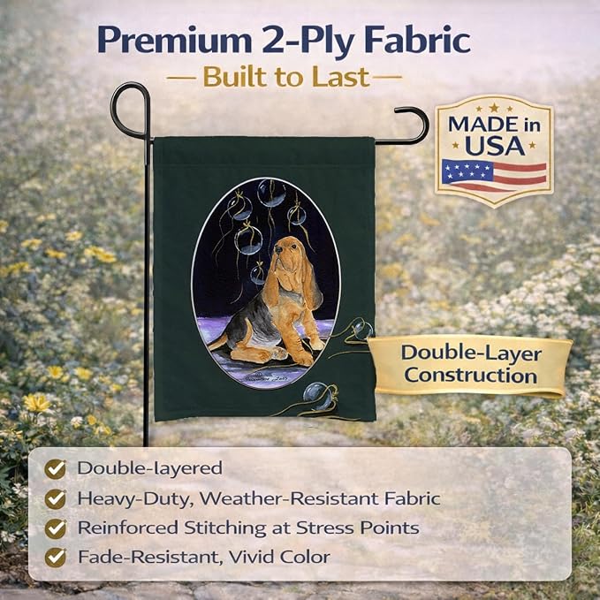Caroline's Treasures SS8071GF Bloodhound Garden Flag Mailbox Flag Decorative Yard Flag Banner Outside Patio Artwork Yard Flower Beds, Garden Size, Multicolor