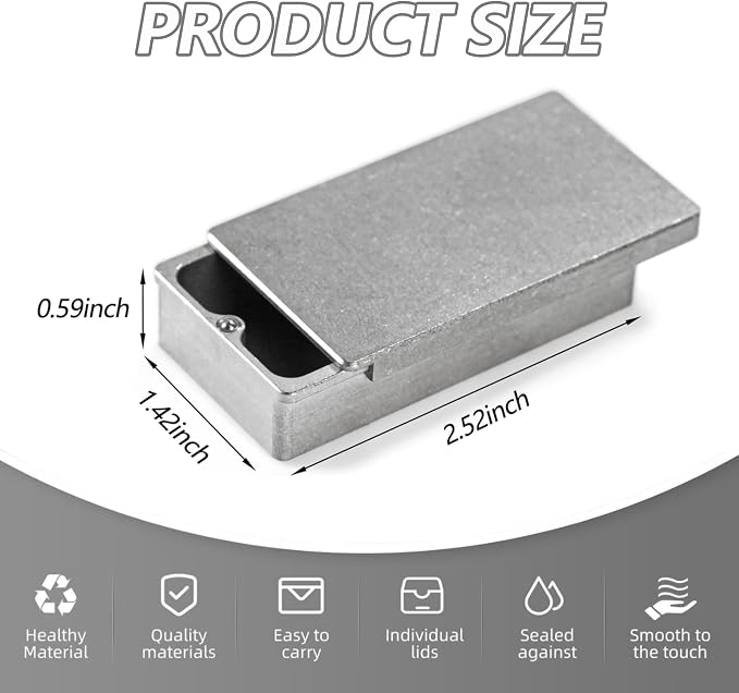 Titanium EDC Container Storage Box Mini Metal Box Outdoor Camping Gear Backbag Tool For Tiny Things, Silver