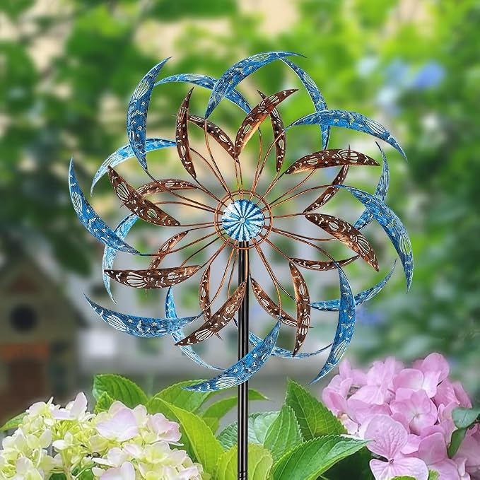 Stargarden Large Wind Spinners Outdoor, 23 Inch Kinetic Wind Spinner | Hollow-Out Metal Wind Sculptures & Spinners, Double-Side Windmill for Patio, Lawn, Garden Decor