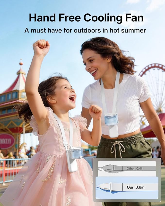 Misting Fan Portable - Handheld Turbo Fan with Mist, Spray Water Mister Fans, 4000mAh Rechargeable, 5-Speeds, Personal Gifts for Women Beach Travel Outdoor - White