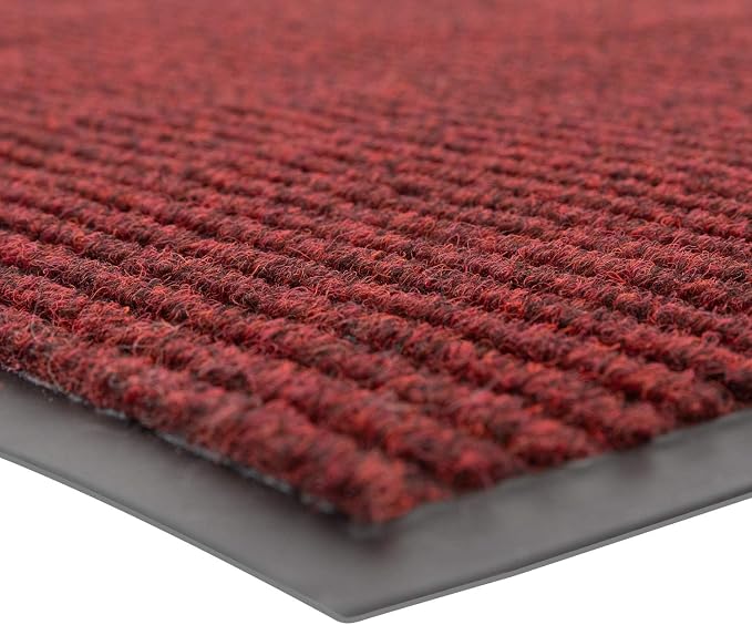 Notrax 109 Industrial Door Mat, 3' x 4' Entrance Mat, Heavy Duty Commercial Rugs for Entryway, Welcome Lobbies, Garage, and Mudroom, Made in the USA, Red, Brush Step 109S0034RB