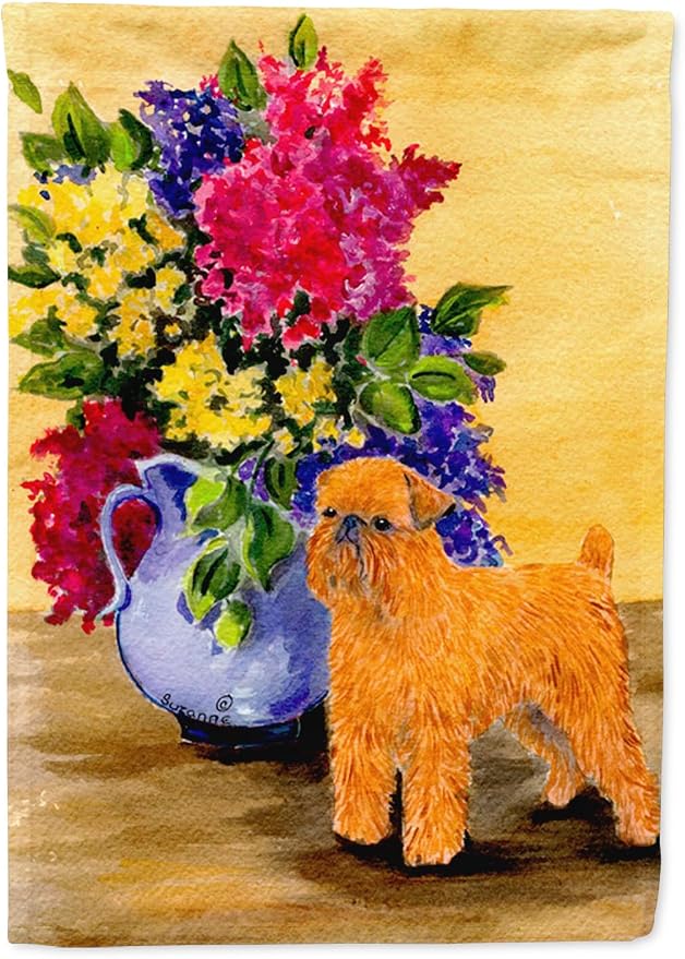 Caroline's Treasures SS8543GF Brussels Griffon Garden Flag Mailbox Flag Decorative Yard Flag Banner Outside Patio Artwork Yard Flower Beds, Garden Size, Multicolor