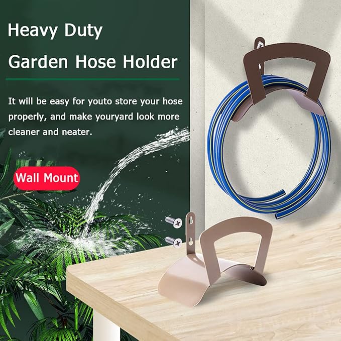 Primst Garden Hose Holder Wall Mount Hanger - Heavy Duty Metal Bracket for Water Hose Storage & Organization