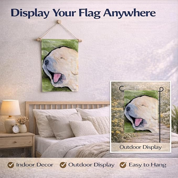 Caroline's Treasures SS8717GF Golden Retriever Garden Flag Mailbox Flag Decorative Yard Flag Banner Outside Patio Artwork Yard Flower Beds, Garden Size, Multicolor