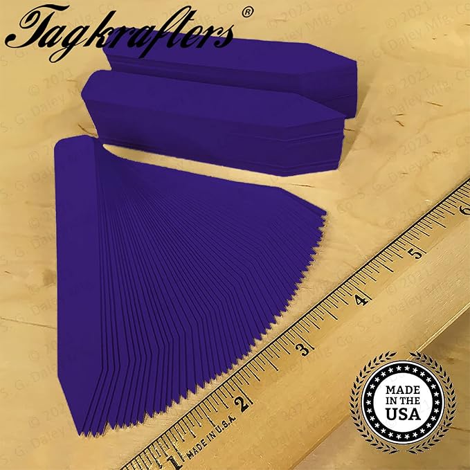 4" x 5/8" Dark Purple Premium Pot Stakes - 300 Pcs - Plastic Plant Tags and Labels - Nursery Garden Tree Labels Waterproof Writeable | Made in The USA |