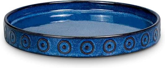 Eightpot Plant Pot Saucer - 11.4 Inch Plant Saucer for Outdoors Ceramic Plant Tray for Indoors No Holes Large Plant Drip Trays Round Flower Pot Saucer Plant Dishes to Catch Water Blue