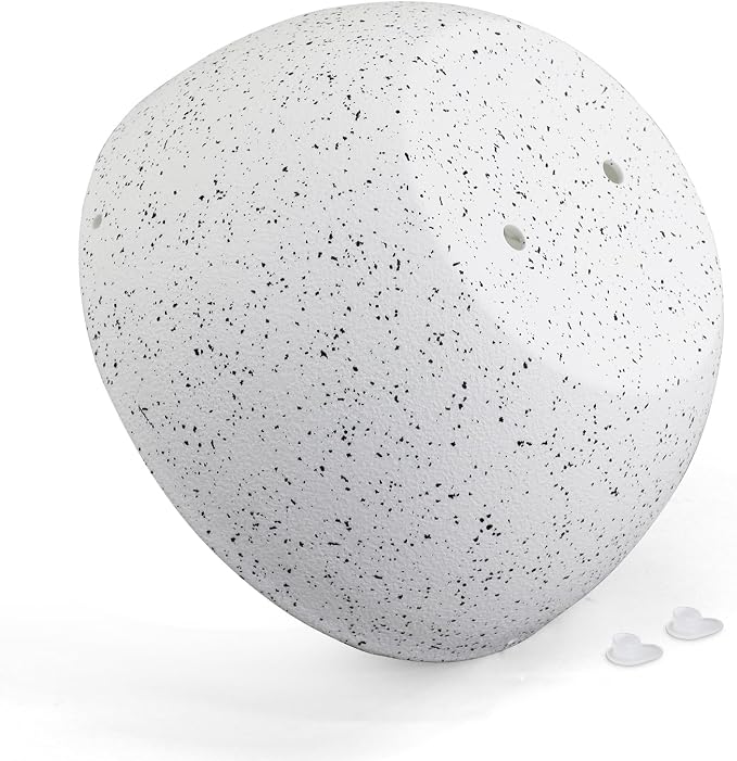 Meowell 12 inch Large Hanging Planters for Indoor Outdoor Plants, 2 Pack Hanging Flower Pots with Drainage Holes and Chain for Garden Porch, Plastic Hanging Baskets for House Plants, Speckled White