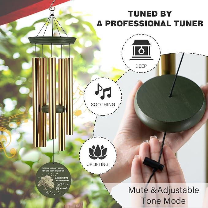 ASTARIN Custom Sympathy Wind Chimes for Loss of Loved One, Remembrance Gift for Loss Husband Wife, Windchimes in Memory of a Loved One, Gifts for Grieving Friends(Produced in Texas)