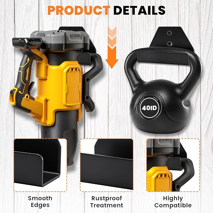 Wall Mount Metal Hanger for Dewalt Leaf Blower(20V),Leaf Blower Attachments Tool Holder Fit for Only DCBL722 Model