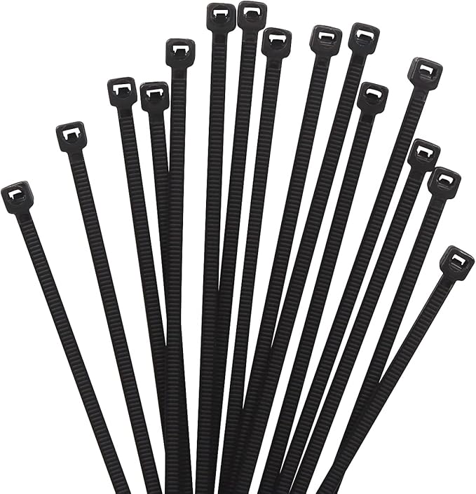 XINGO 1000 PCS 6 inch Black Cable Zip Ties, 18lb Strength, Small Tie Wraps Self-Locking Nylon Zip Ties for Indoor and Outdoor Use