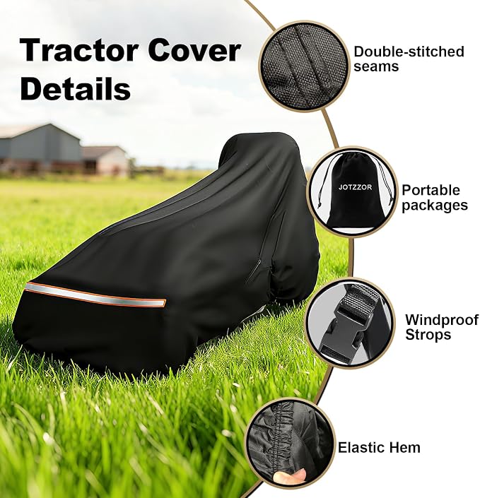 Tractor Cover,Tractor Covers Waterproof Heavy Duty with Storage Bag(189L x 76 W x 86 H in)，600D Oxford Cloth Waterproof Universal Cover,UV Protection, Dustproof-All Weather Protection