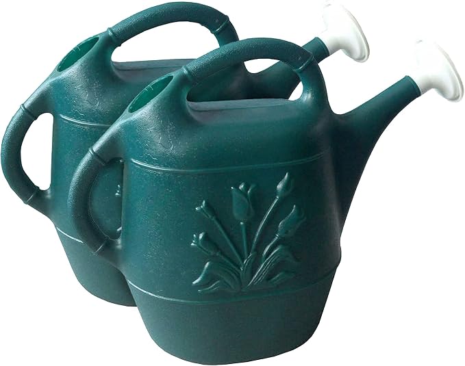 Union Products 63065 Indoor Outdoor 2 Gallon Plant Watering Can, Green (2 Pack)