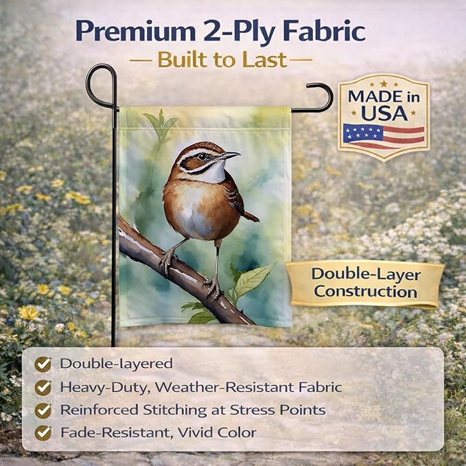 Caroline's Treasures South Carolina Wren Garden Flag Mailbox Flag Decorative Yard Flag Banner Outside Patio Artwork Yard Flower Beds, Garden Size, Multicolor