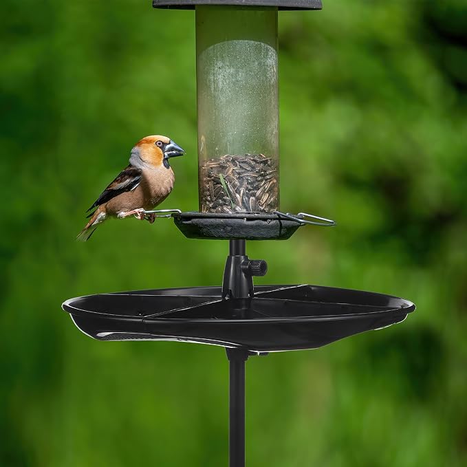 Geelin 21'' Plastic Bird Seed Catcher Tray for 1'' Outdoor Pole Feeders, Removable Bird Seed Catcher Tray for Hummingbird Bee Feeders Outdoors, Backyard, Garden, Not Included Pole