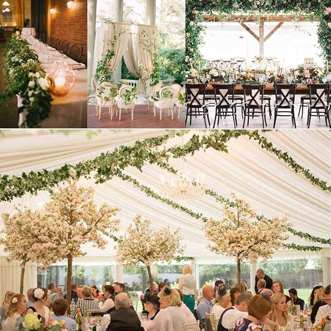Comtelek Fake Vines for Room Decor 48PCS Artificial Ivy Garland with Clip 336FT Green Flowers Hanging Plants Faux Greenery Leaves Bedroom Aesthetic Decor for Home Garden Wall Wedding