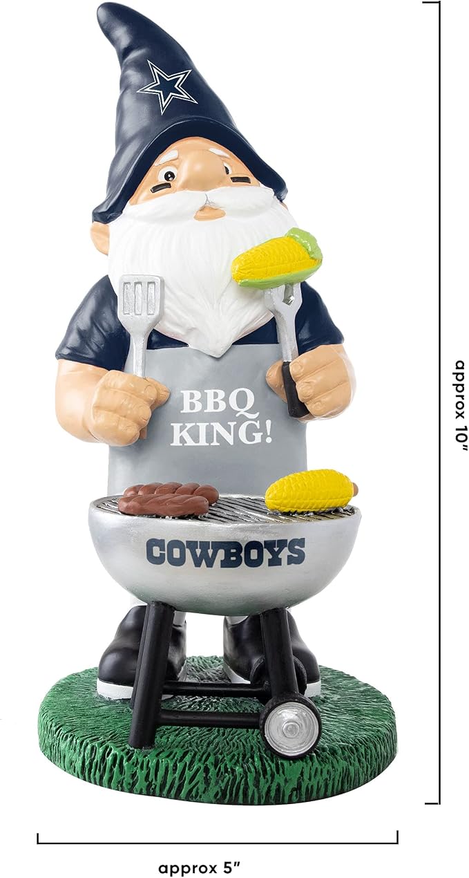 FOCO NFL Unisex-Adult NFL Team Logo Grill Garden Statue Outdoor Gnome 10"