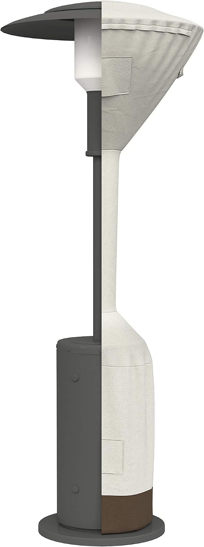 Amazon Basics Outdoor Wind-Resistant Patio Heater Cover, Water-Resistant, Snow-Resistant, Weather Resistant, Easy to Put On, Tan, 36" x 18.5" x 95"