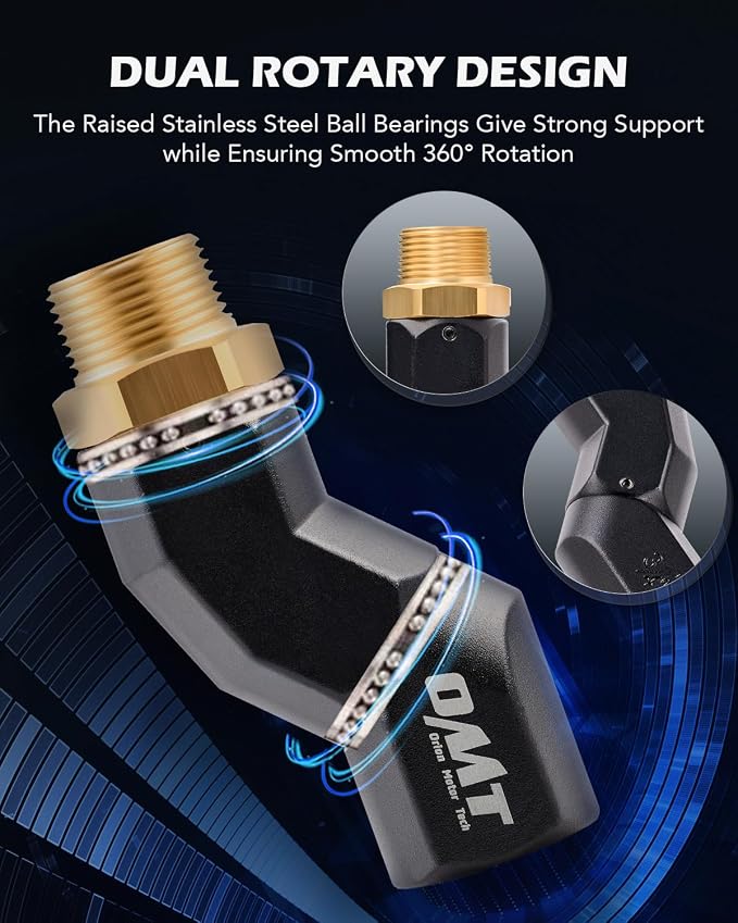 Orion Motor Tech Fuel Hose Nozzle Swivel, 3/4" Dual NPT Threads Fuel Transfer Swivel Multi Plane 360 Rotating Fuel Tank Fuel hose Connector for Fuel Pump Hose Nozzle Transfer Diesel Gasoline Kerosene