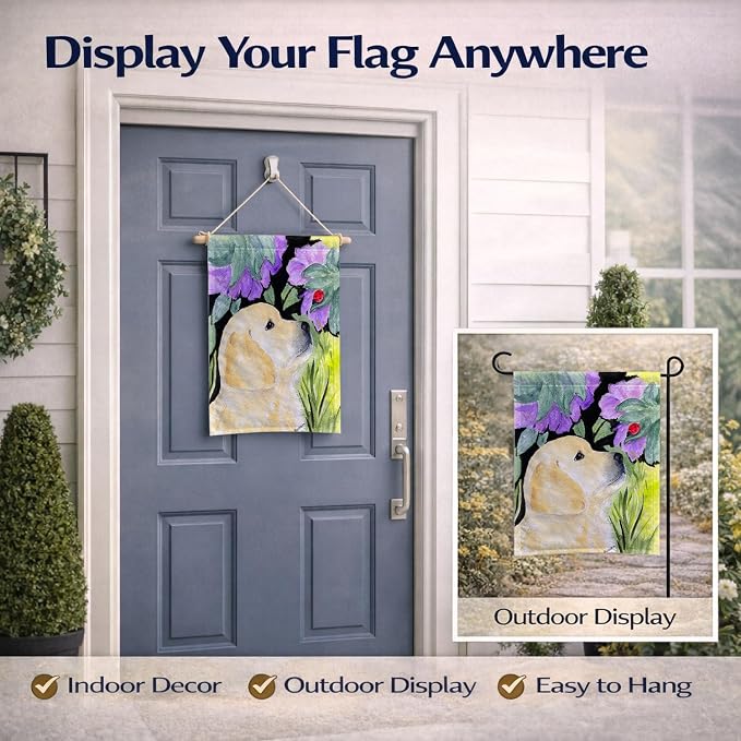 Caroline's Treasures SS8245GF Golden Retriever Garden Flag Mailbox Flag Decorative Yard Flag Banner Outside Patio Artwork Yard Flower Beds, Garden Size, Multicolor