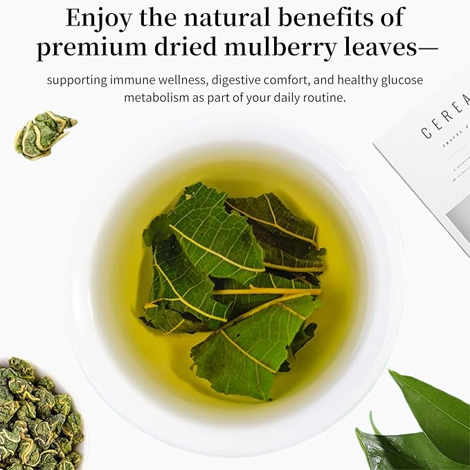 Baihuatang Natural Dried Mulberry Leaf 200g/7.05oz Premium Mulberry Leaves (桑叶茶), Sun-Dried, Sugar-Free, Caffeine-Free, No Additive