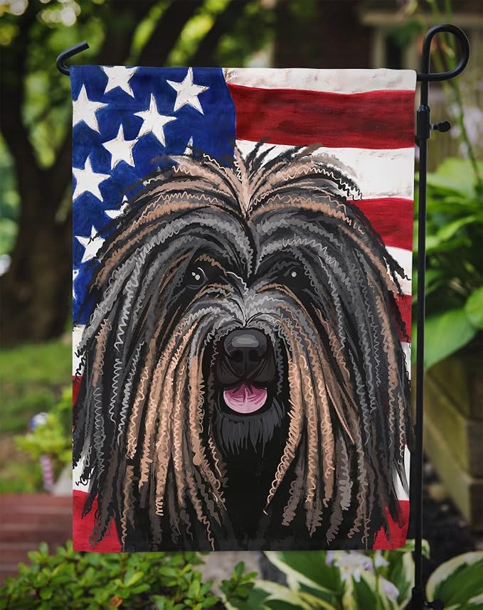 Caroline's Treasures CK6666GF Puli Dog American Flag Garden Flag Mailbox Flag Decorative Yard Flag Banner Outside Patio Artwork Yard Flower Beds, Garden Size, Multicolor