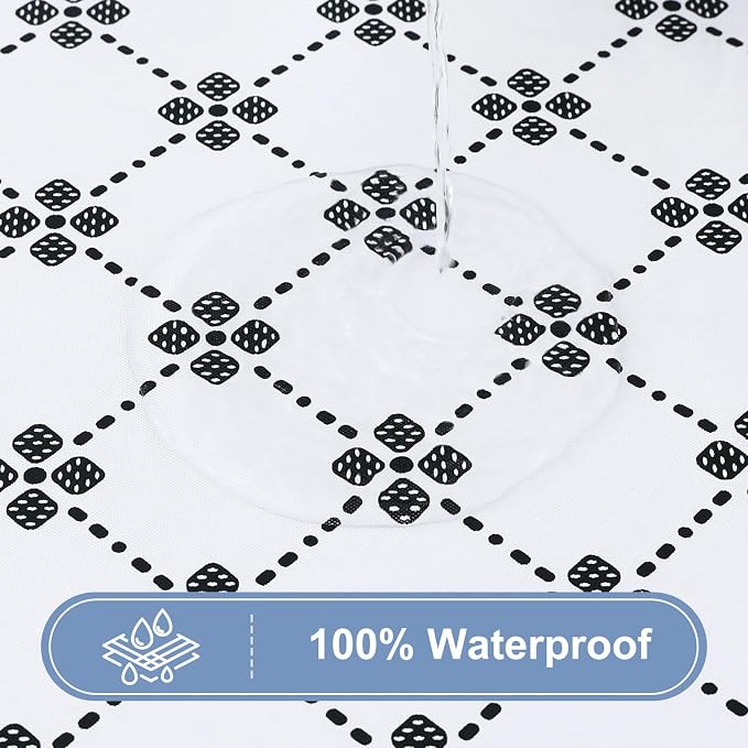misaya Rectangle Vinyl Table Cloth, Elastic Fitted Tablecloth with Flannel Backing, Waterproof Plastic Table Cover Fits 4 Foot Folding Tables for Picnic, Camping, Indoor and Outdoor (White, 30" x 48")