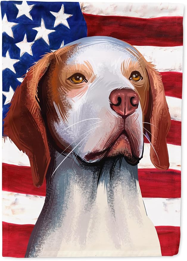 Caroline's Treasures CK6563GF Hunting Dog American Flag Garden Flag Mailbox Flag Decorative Yard Flag Banner Outside Patio Artwork Yard Flower Beds, Garden Size, Multicolor