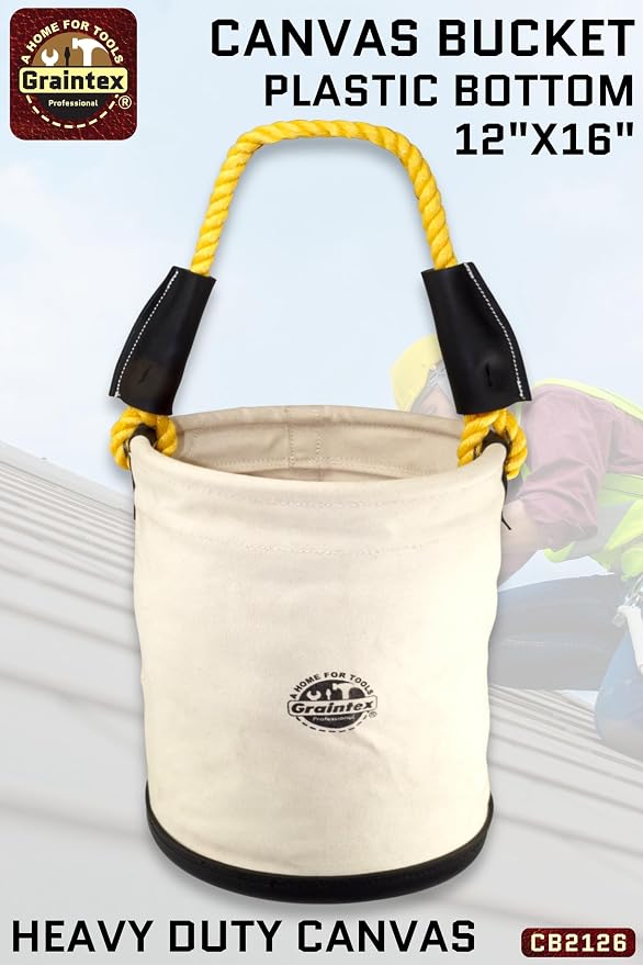 Graintex CB2126 Utility Plastic Bottom Canvas Bucket