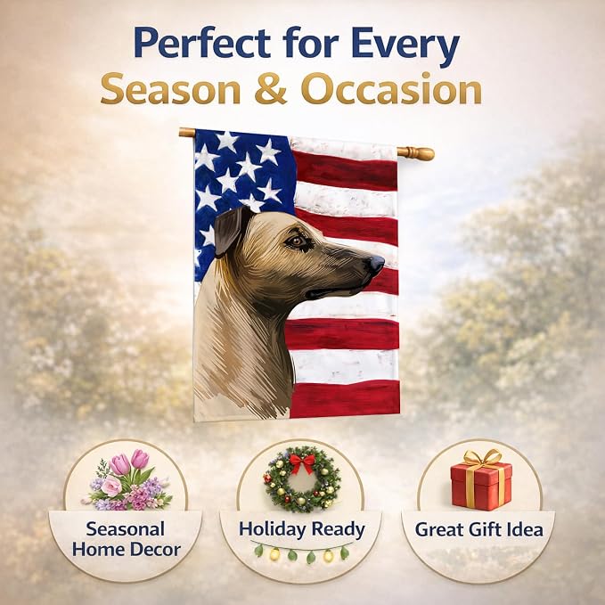 Caroline's Treasures CK6609CHF Magyar agar American Flag House Flag Large Porch Sleeve Pole Decorative Outside Yard Banner Artwork Wall Hanging, Polyester, House Size, Multicolor