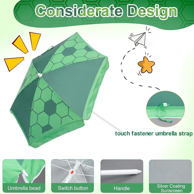 Dansydaisy Beach Umbrella for Water Table, Picnic Table Shade, 47 Inch Replacement Portable Outdoor Umbrella, UV Protection for Sand Play Camping Patio Garden, Tables Not Included