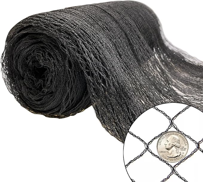 POYEE 25x100ft Bird Netting for Chicken Coop, 1 inch Mesh, Heavy Duty, Hawk Proof, Garden Protection, Fruit Tree Netting Against Squirrels, Deer