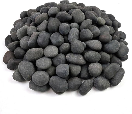 FANTIAN 10 lbs Black River Rocks, 1-2 Inch Black Stones Pebbles for Plants, Landscaping, Garden, Aquarium, Backyard and Indoor Water Fountains