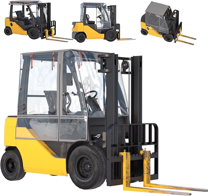 SANTIANO All-Weather Forklift Cover,0.5mm Reinforced EVA, 600D Silver Oxford, Waterproof, Windproof, UV Proof, Universal Fit for 6000 LBS Forklift,Forlift Sun Cover Easy to Use.