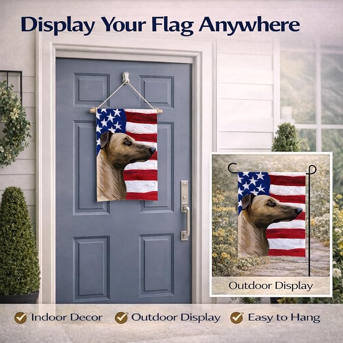 Caroline's Treasures CK6609GF Magyar agar American Flag Garden Flag Mailbox Flag Decorative Yard Flag Banner Outside Patio Artwork Yard Flower Beds, Garden Size, Multicolor