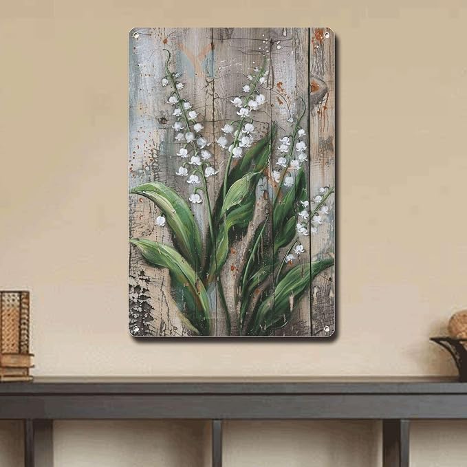 Metal Sign Tin Sign Vintage Wall Art Antique Master's Lily Tin Sign for Rustic Wall Art Shabby Chic Interiors and Corrosion Resistant Kitty Decor for Restaurant 12×16 Inches