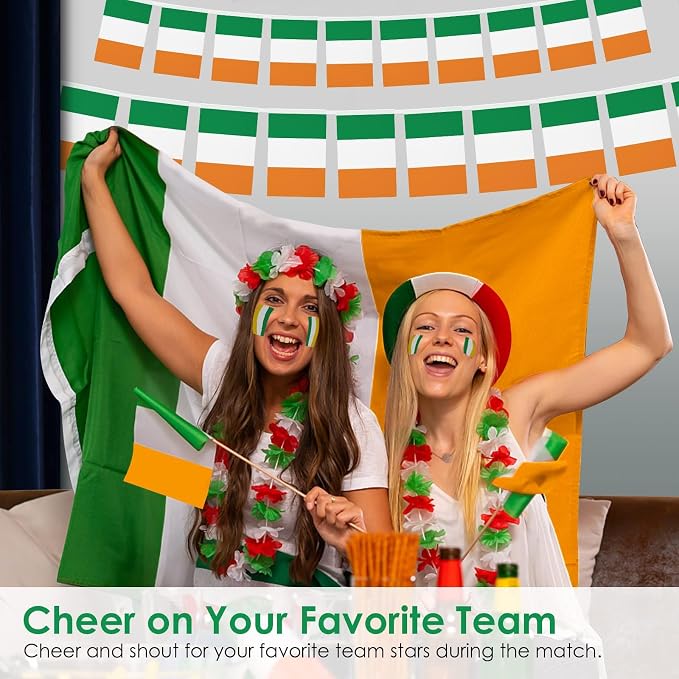 AhfuLife Irish Flag 3x5 Ft 4 PCS, Large Ireland Flag for St Patrick's Day Decorations - Double Side with Brass Eyelets, World Cup Bar Garden Street Decoration Indoor Outdoor