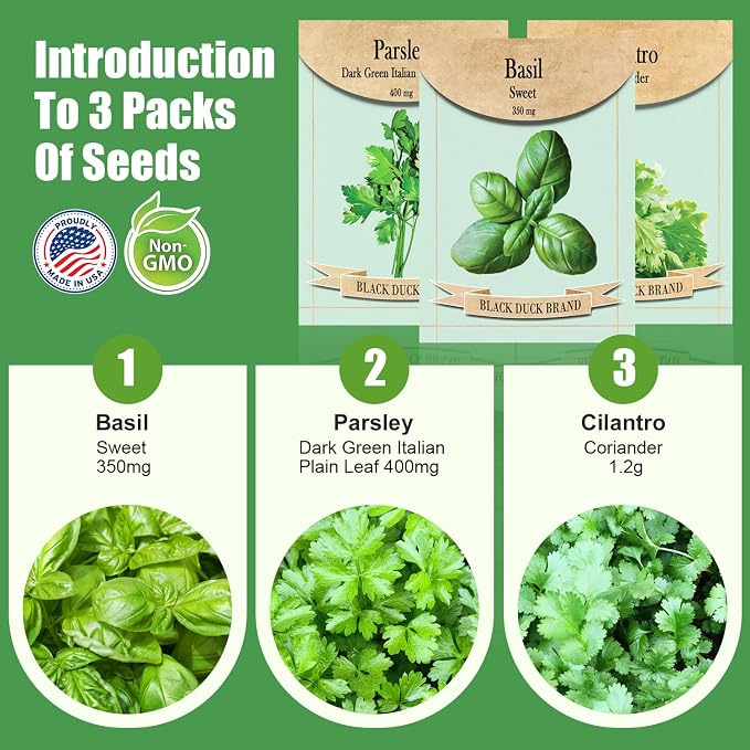 Grow Sponges, 60 Pack Herb Hydroponics Seed Pods Replacement Growing Media Fast Rooter for AeroGarden, iDoo, Ahopegarden Come with Varity Seeds of Basil, Cilantro & Parsley