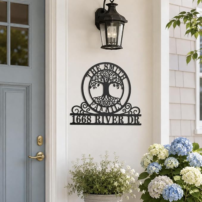 Personalized Address Sign, Personalized House Numbers, Custom Metal House Sign, Metal Address Sign, Custom House Number Sign, Address Plaques for House Numbers, House Number Plaque(A)