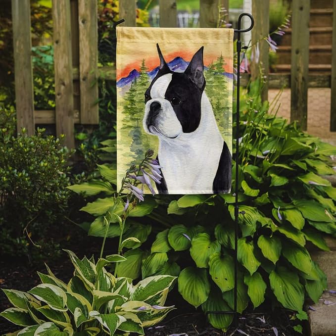 Caroline's Treasures SS8187GF Boston Terrier Garden Flag Mailbox Flag Decorative Yard Flag Banner Outside Patio Artwork Yard Flower Beds, Garden Size, Multicolor