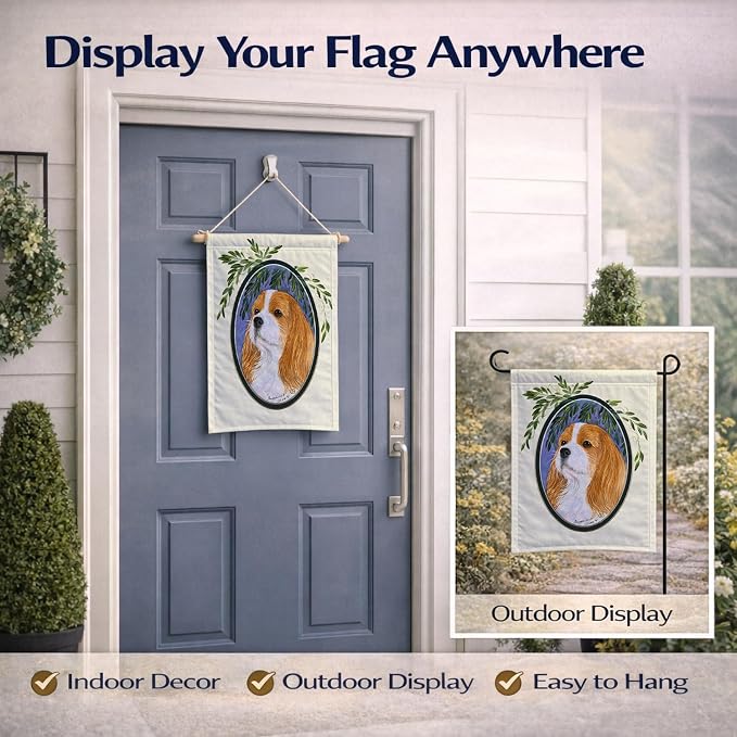 Caroline's Treasures SS8024GF Cavalier Spaniel Garden Flag Mailbox Flag Decorative Yard Flag Banner Outside Patio Artwork Yard Flower Beds, Garden Size, Multicolor