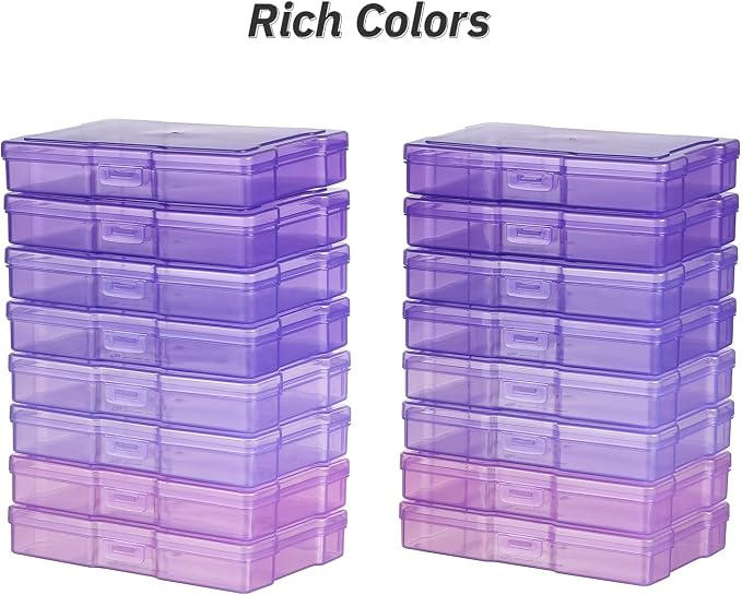 4x6 Photo Storage Box with Handle - Craft Keeper, 16 Inner Cases - Large Gradient Purple Series