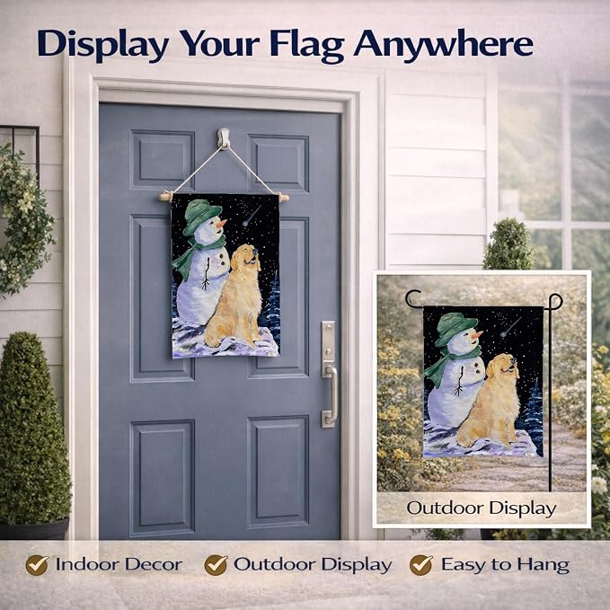 Caroline's Treasures SS8577GF Golden Retriever Garden Flag Mailbox Flag Decorative Yard Flag Banner Outside Patio Artwork Yard Flower Beds, Garden Size, Multicolor